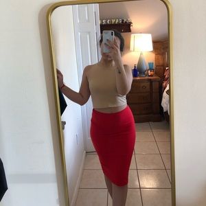 American apparel red pencil skirt